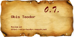 Obis Teodor névjegykártya